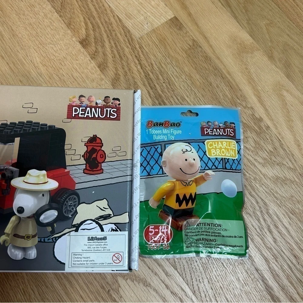 Peanuts Secret Agent Building Block Set Snoopy Dog Car Linoos LN8065 Banbao